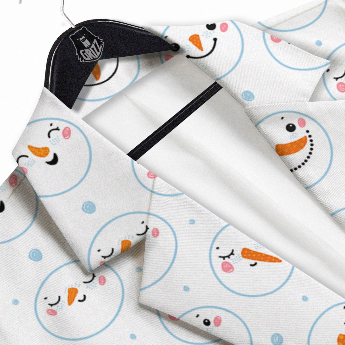 Emoji Snowman Print Pattern Men's Sport Coat-grizzshop