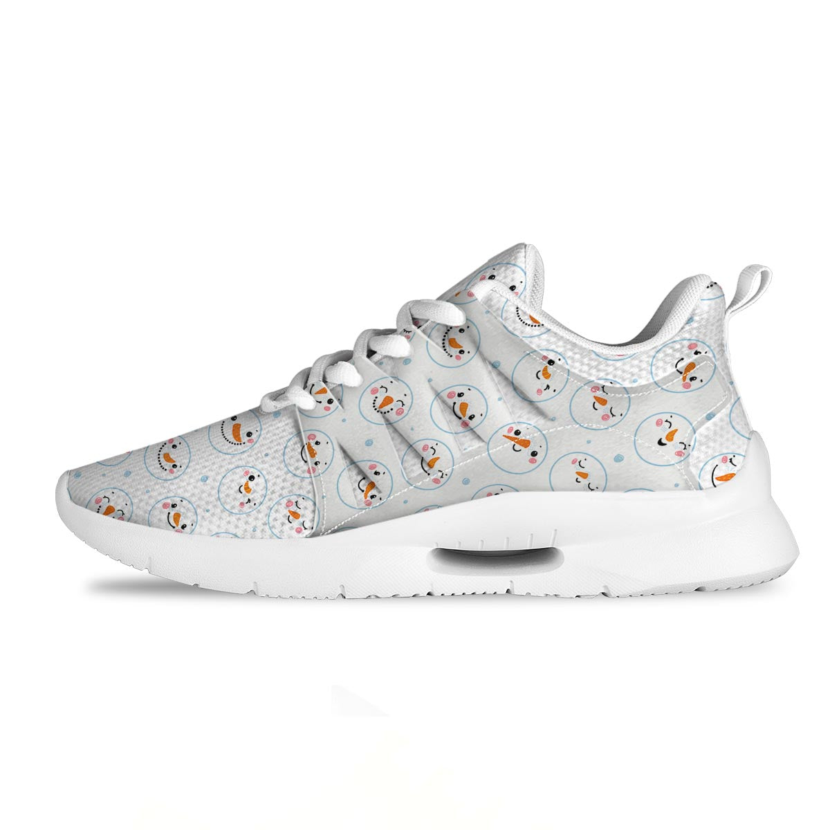 Emoji Snowman Print Pattern Tennis Shoes-grizzshop