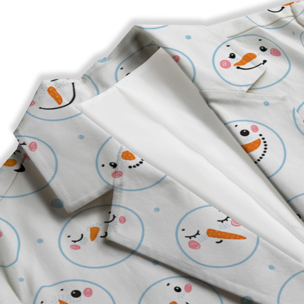 Emoji Snowman Print Pattern Women's Blazer-grizzshop