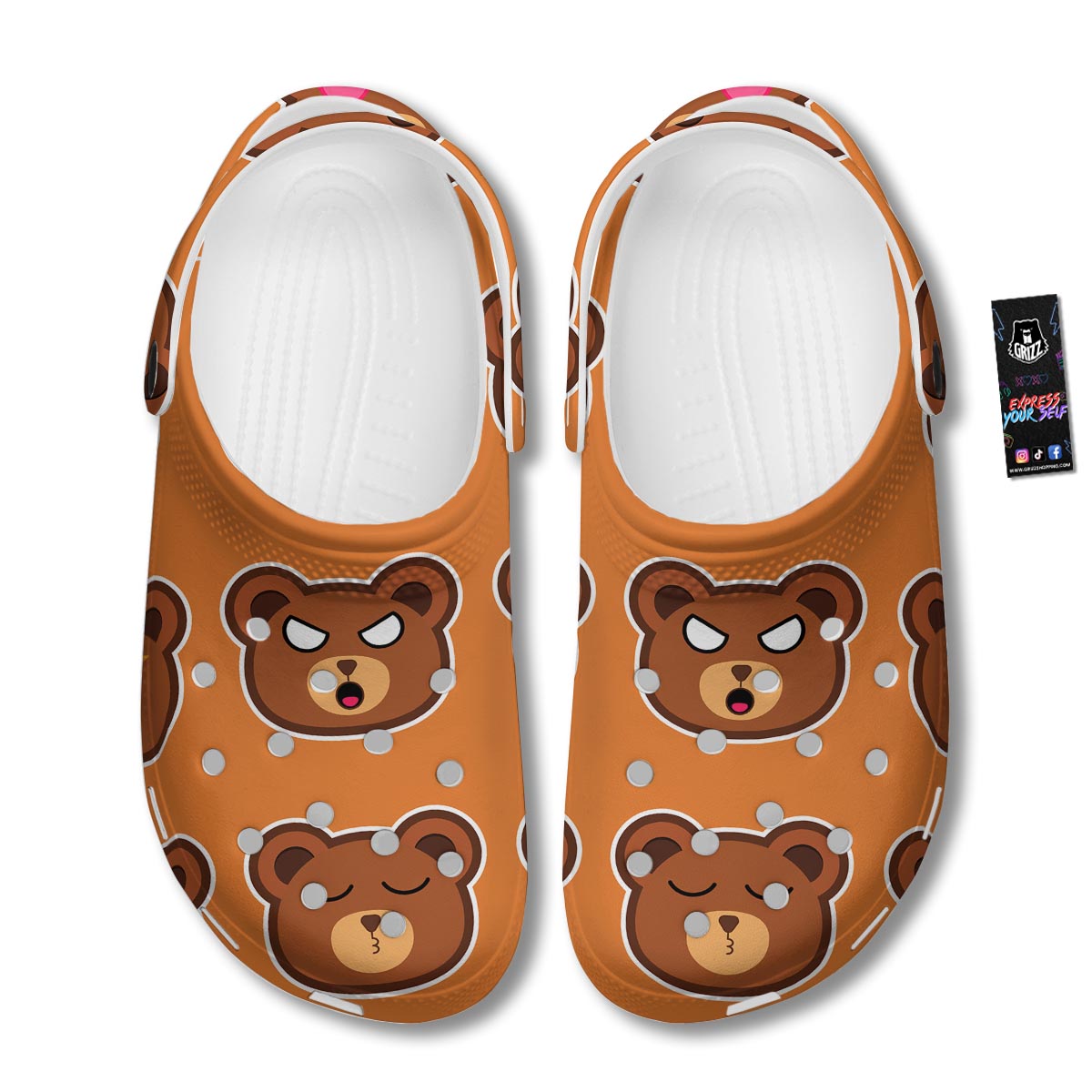 Emoji Teddy Bear Print Clog-grizzshop