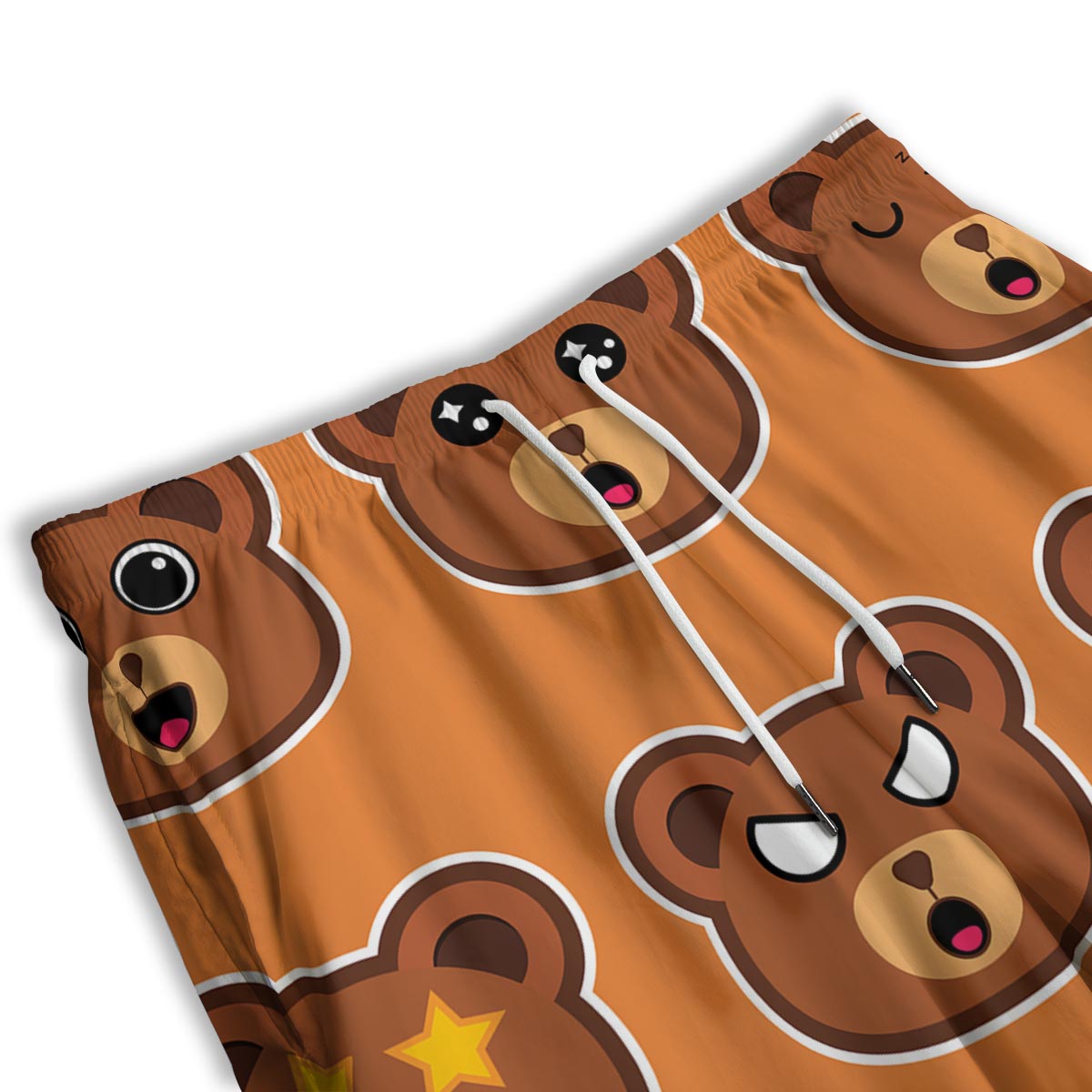 Emoji Teddy Bear Print Men's Athletic Shorts