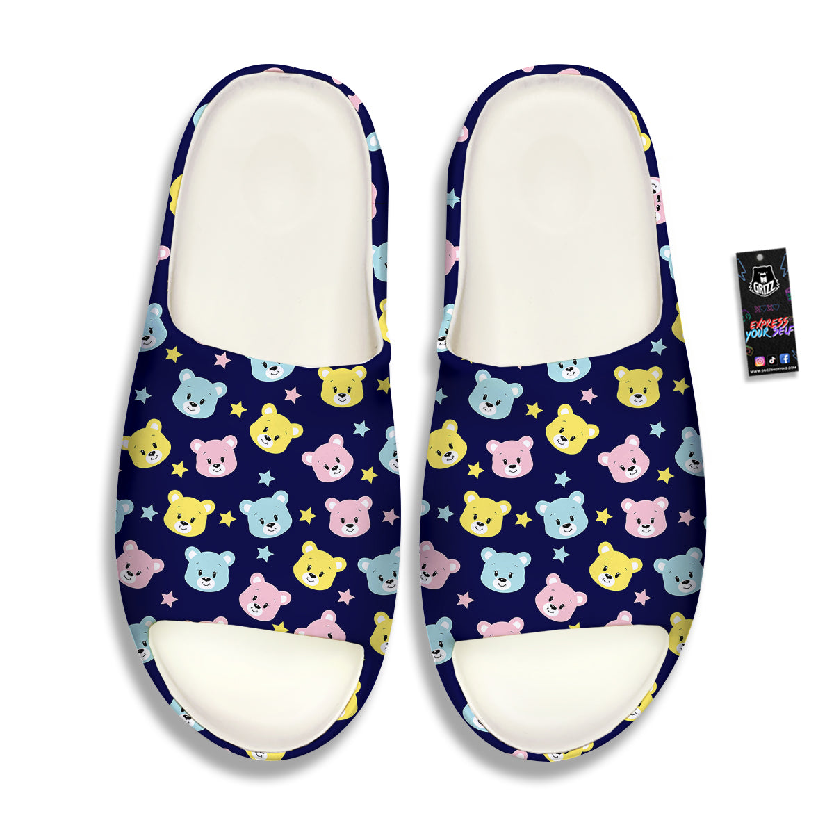 Emoji Bear Print Pattern Sandals-grizzshop
