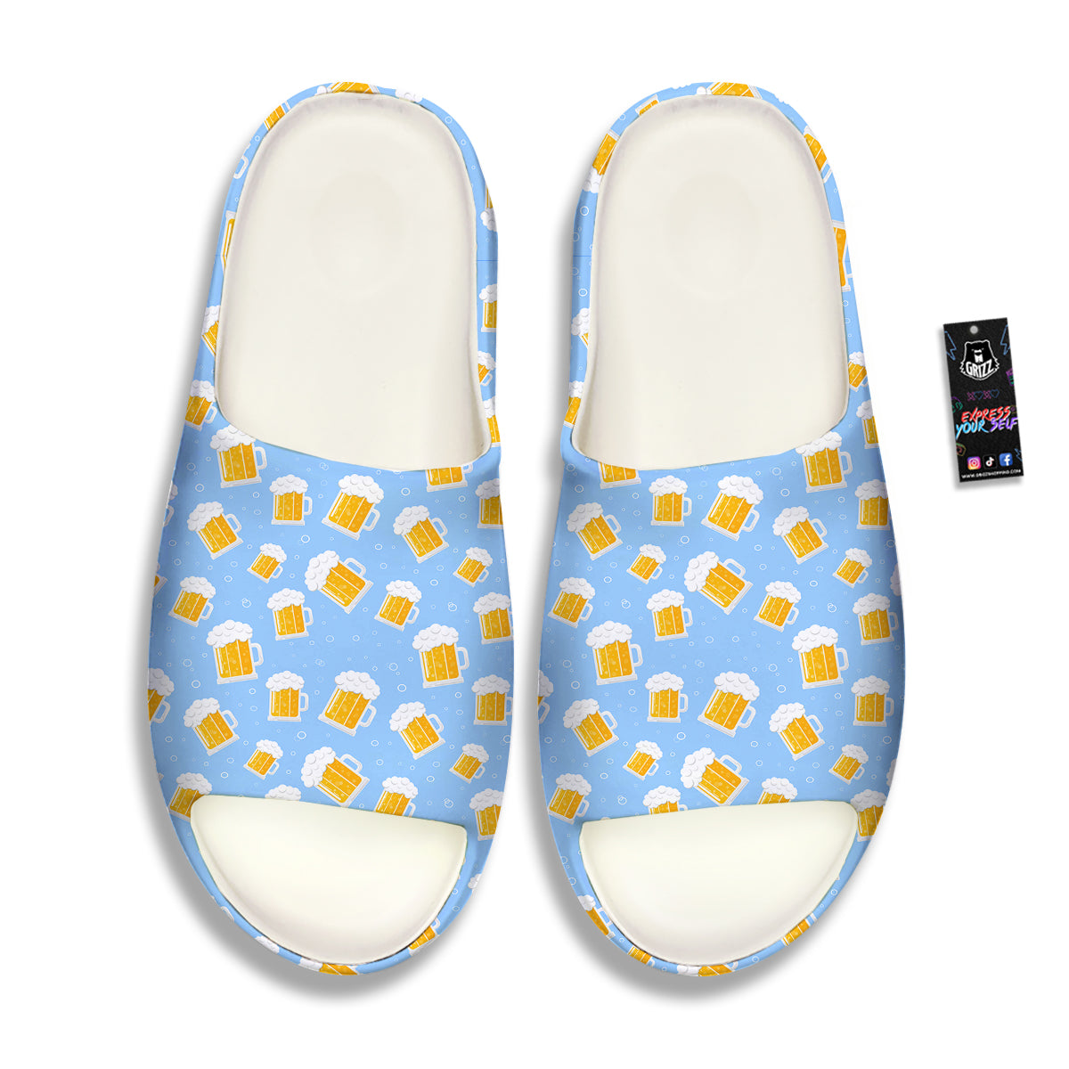 Emoji Beer Print Pattern Sandals-grizzshop