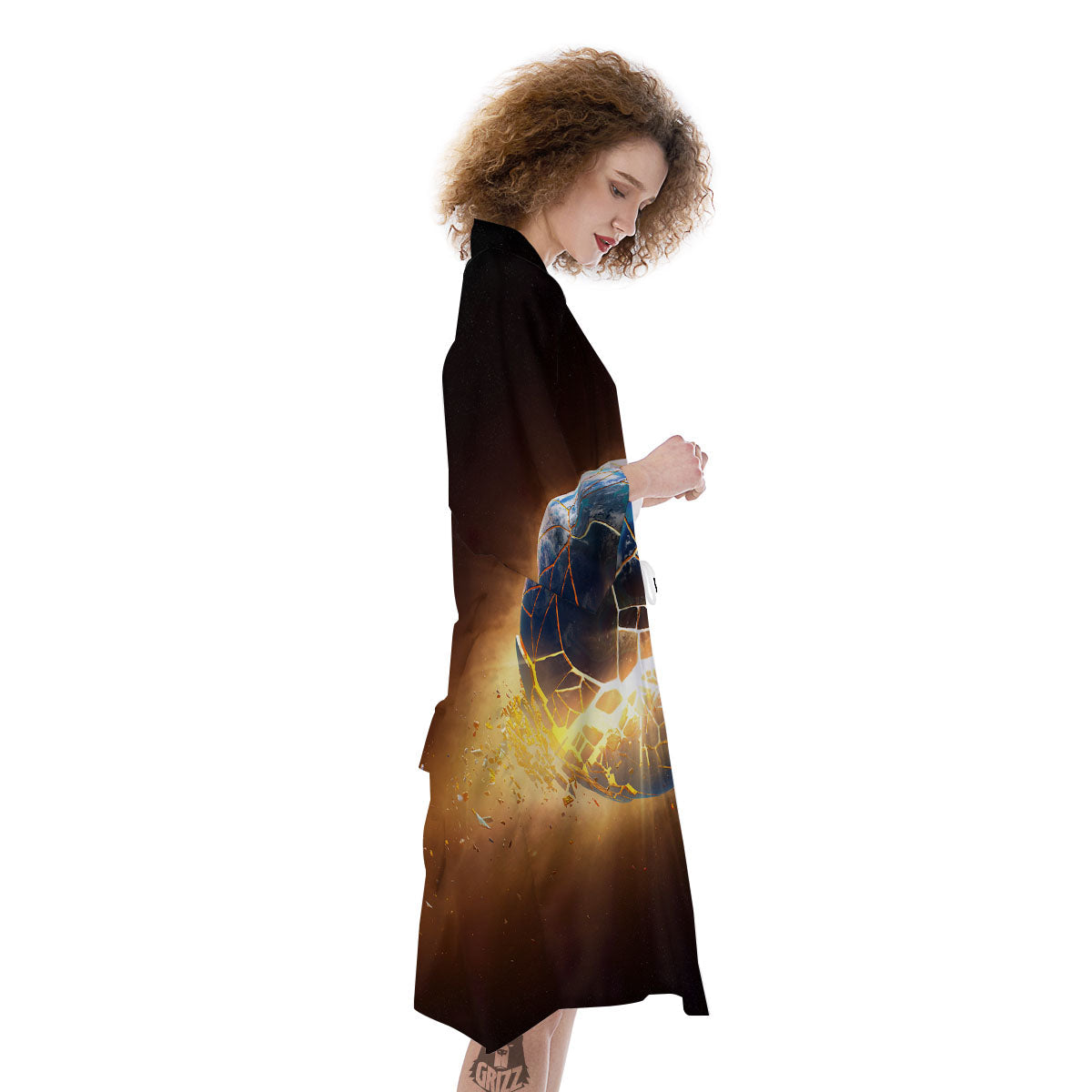 End Of The Earth Print Kimono-grizzshop