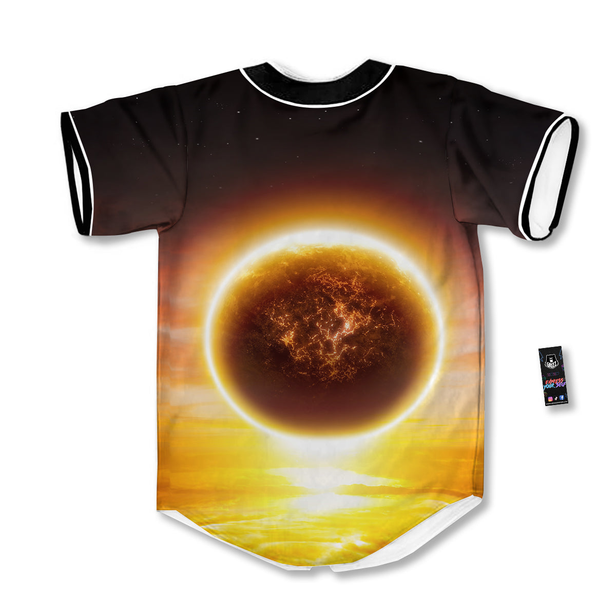 End Of The Planet Apocalyptic Print Baseball Jersey-grizzshop
