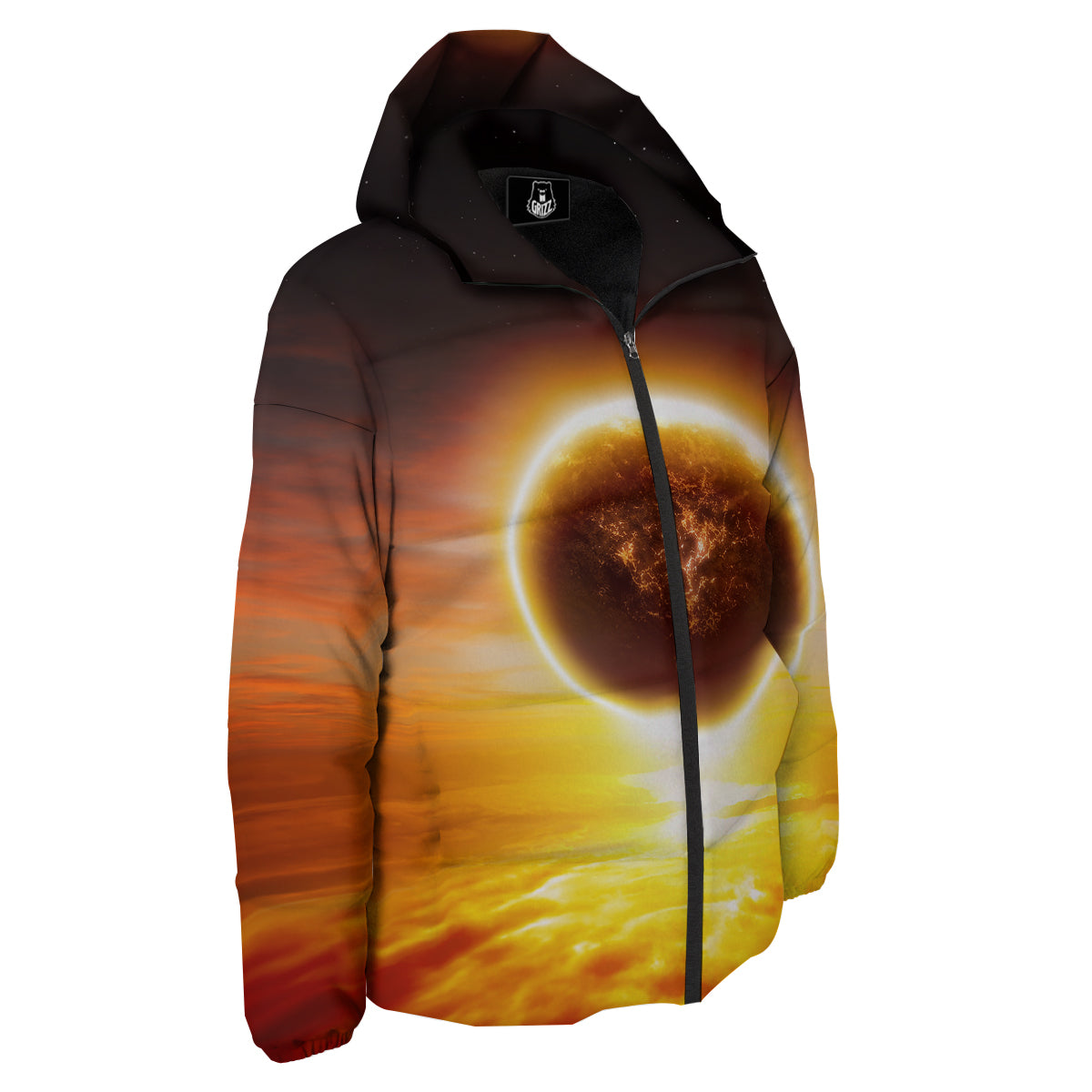 End Of The Planet Apocalyptic Print Down Jacket-grizzshop