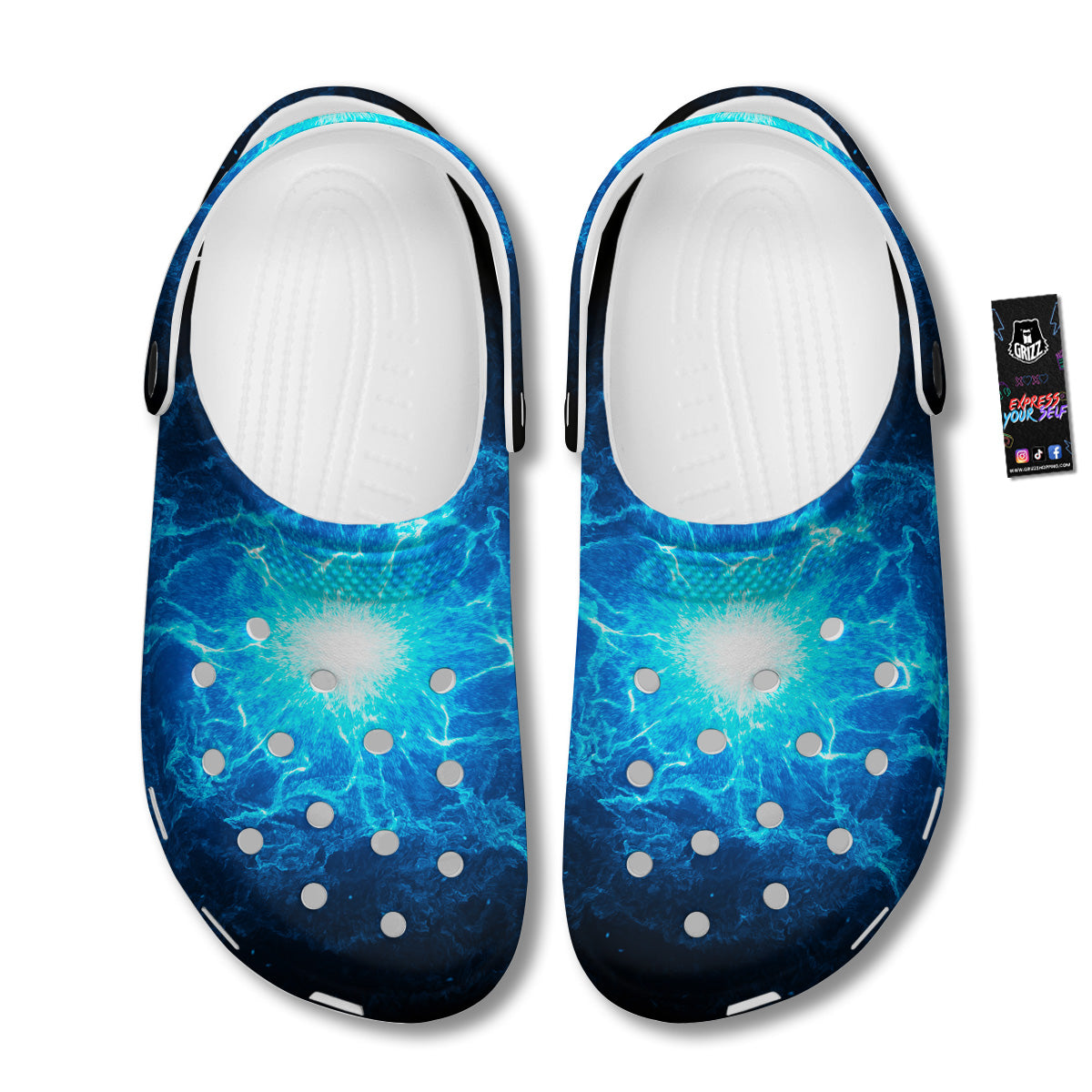 Energy Blue Plasma Print Clog-grizzshop