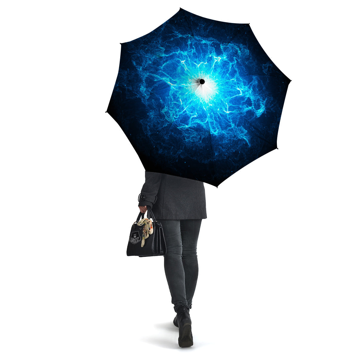 Energy Blue Plasma Print Umbrella-grizzshop