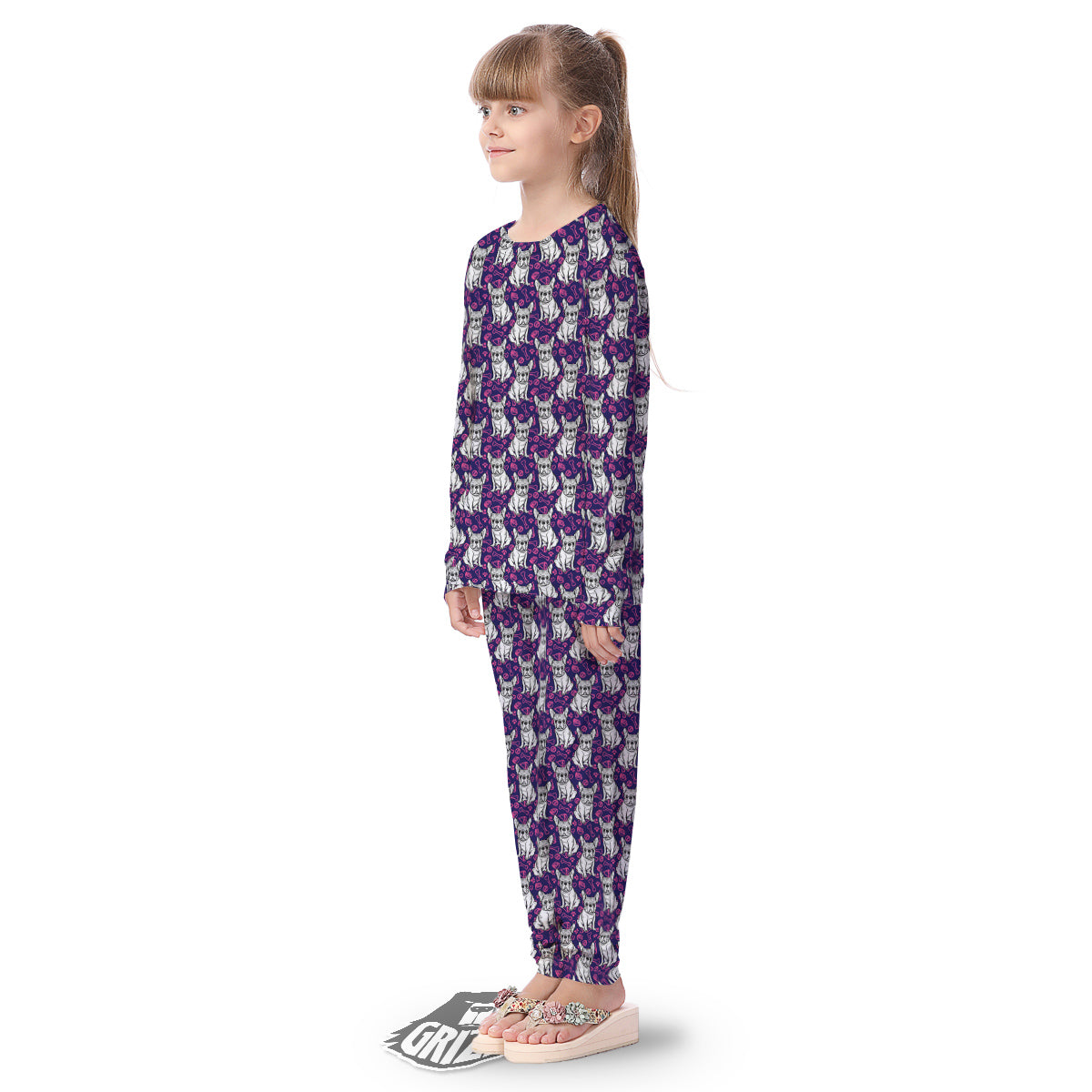 English Bulldog Cute Print Pattern Kid's Pajamas-grizzshop