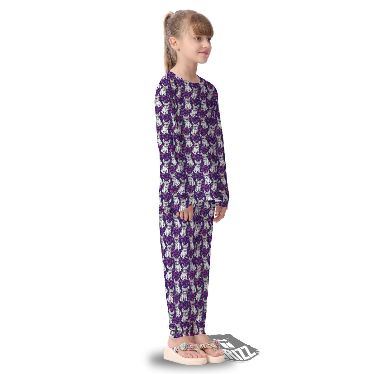 English Bulldog Cute Print Pattern Kid's Pajamas-grizzshop