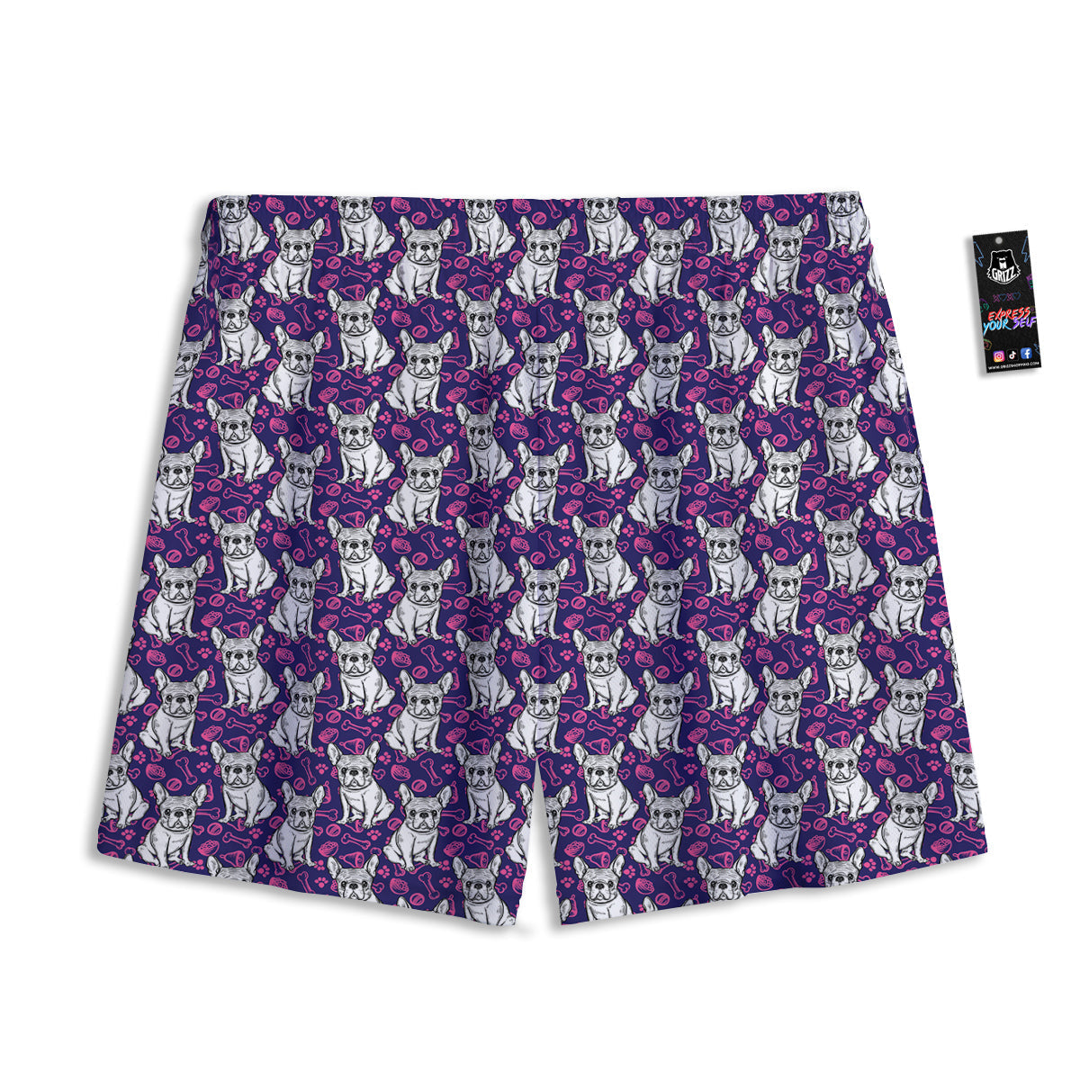 English Bulldog Cute Print Pattern Mesh Shorts