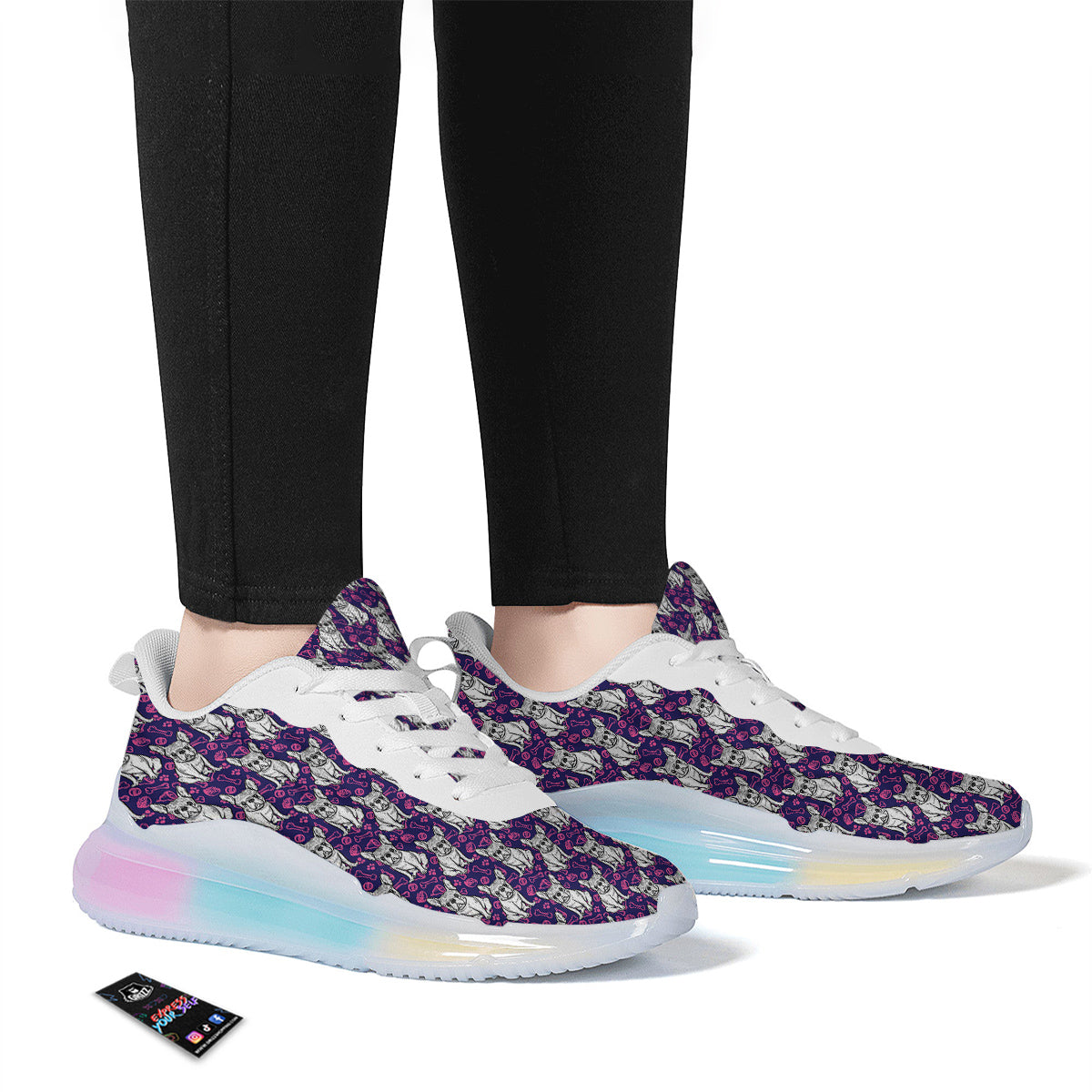 English Bulldog Cute Print Pattern Running Sneakers-grizzshop