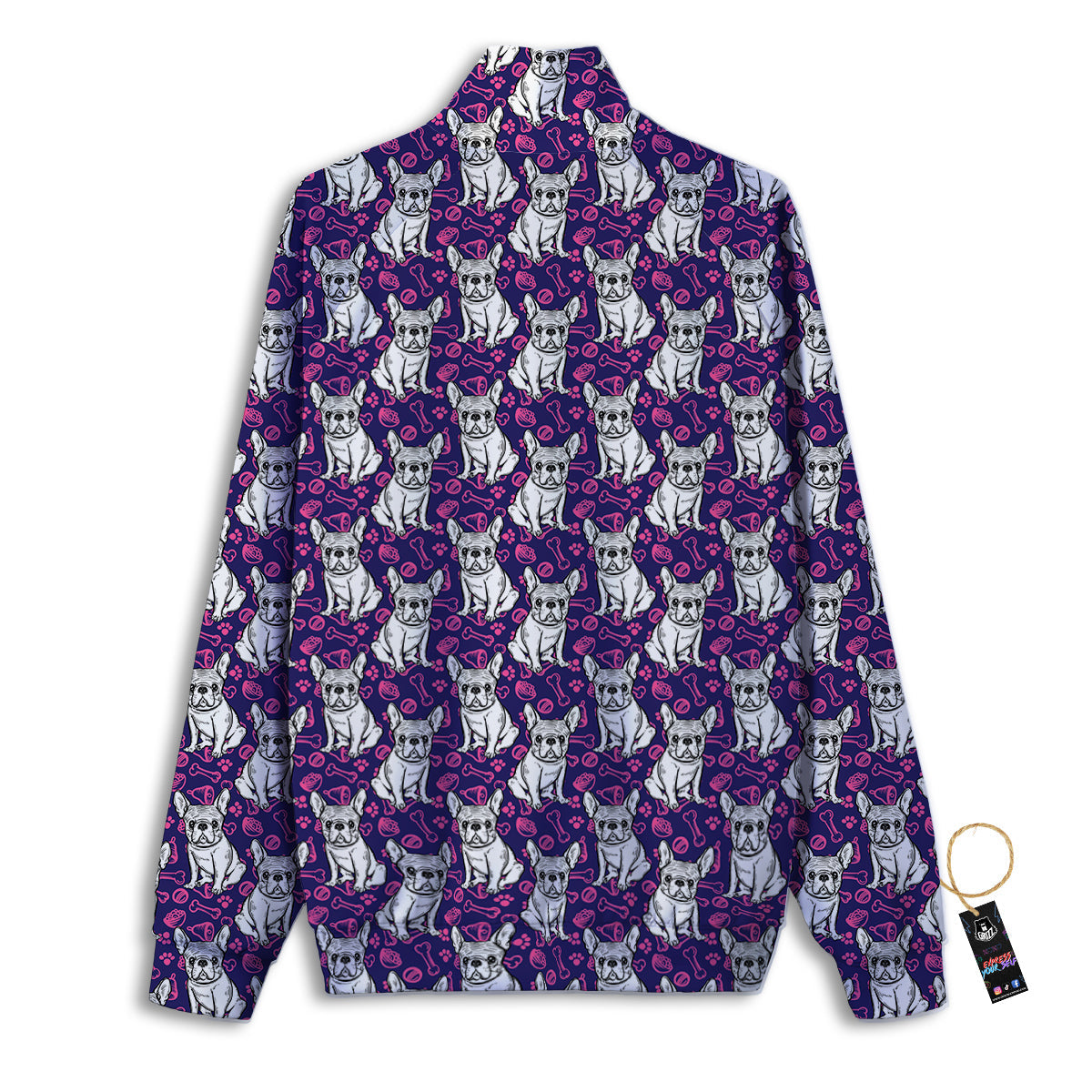 English Bulldog Cute Print Pattern Track Jacket-grizzshop