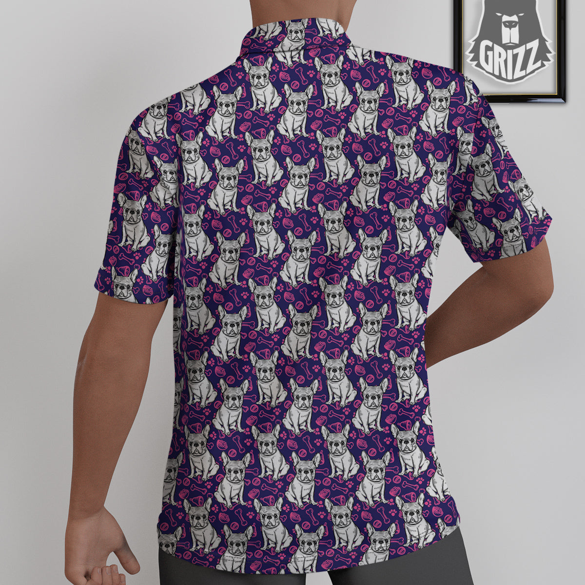 English Bulldog Cute Print Pattern Untucked Shirts-grizzshop