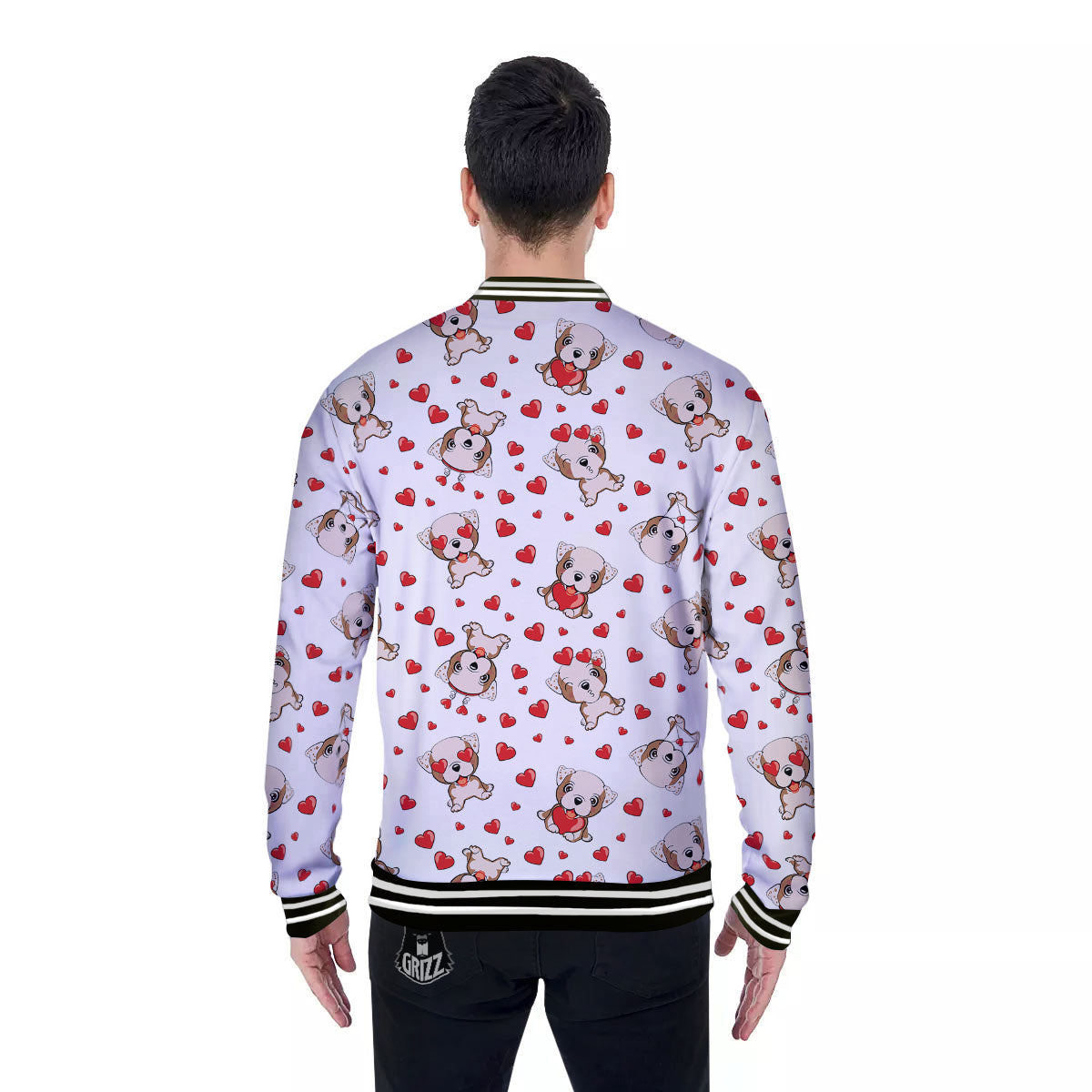 English Bulldog Lovely Print Pattern Baseball Jacket-grizzshop