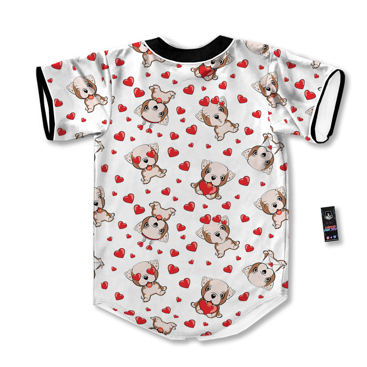 English Bulldog Lovely Print Pattern Baseball Jersey-grizzshop