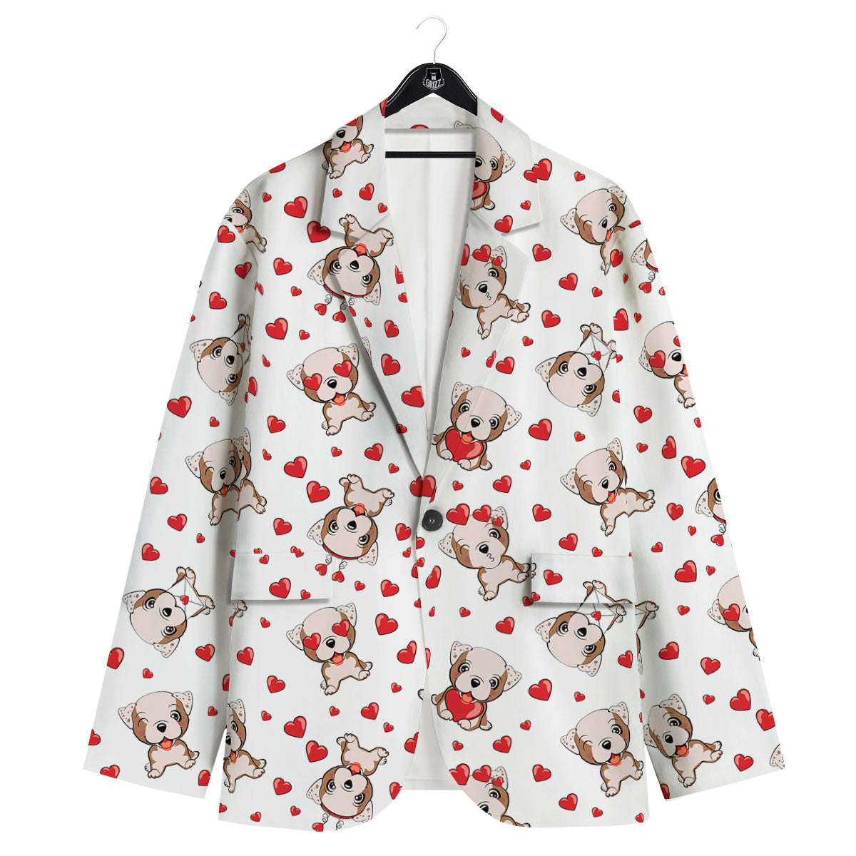 English Bulldog Lovely Print Pattern Men's Sport Coat-grizzshop