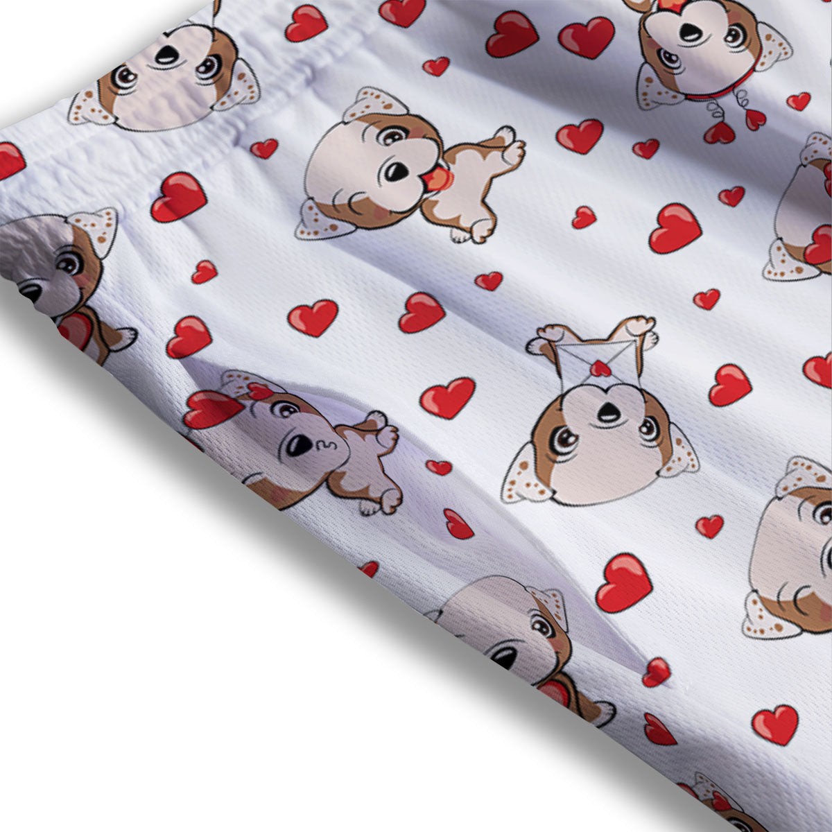 English Bulldog Lovely Print Pattern Mesh Shorts