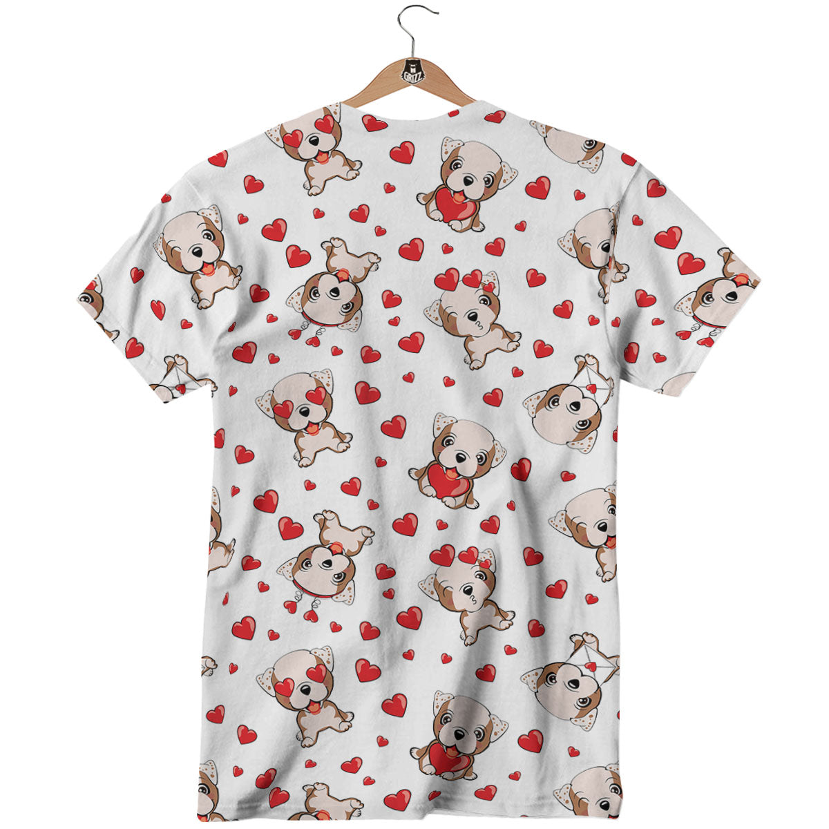 English Bulldog Lovely Print Pattern T-Shirt-grizzshop