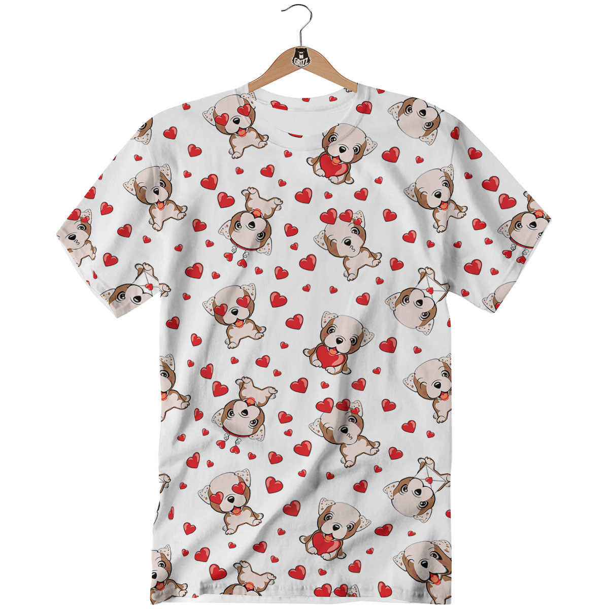 English Bulldog Lovely Print Pattern T-Shirt-grizzshop