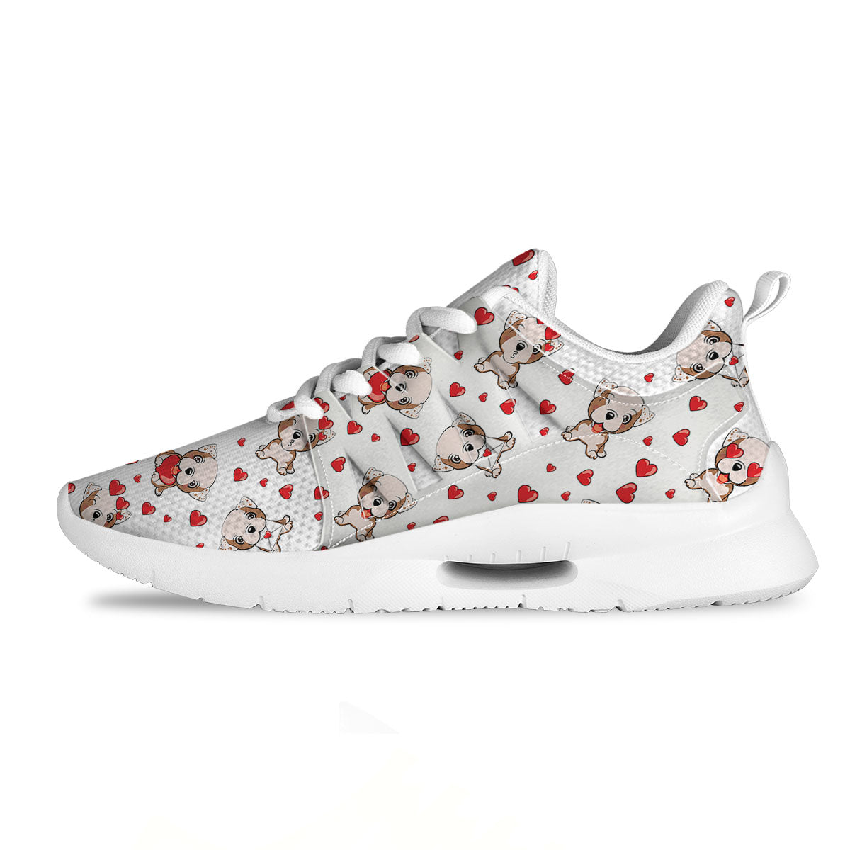 English Bulldog Lovely Print Pattern Tennis Shoes-grizzshop