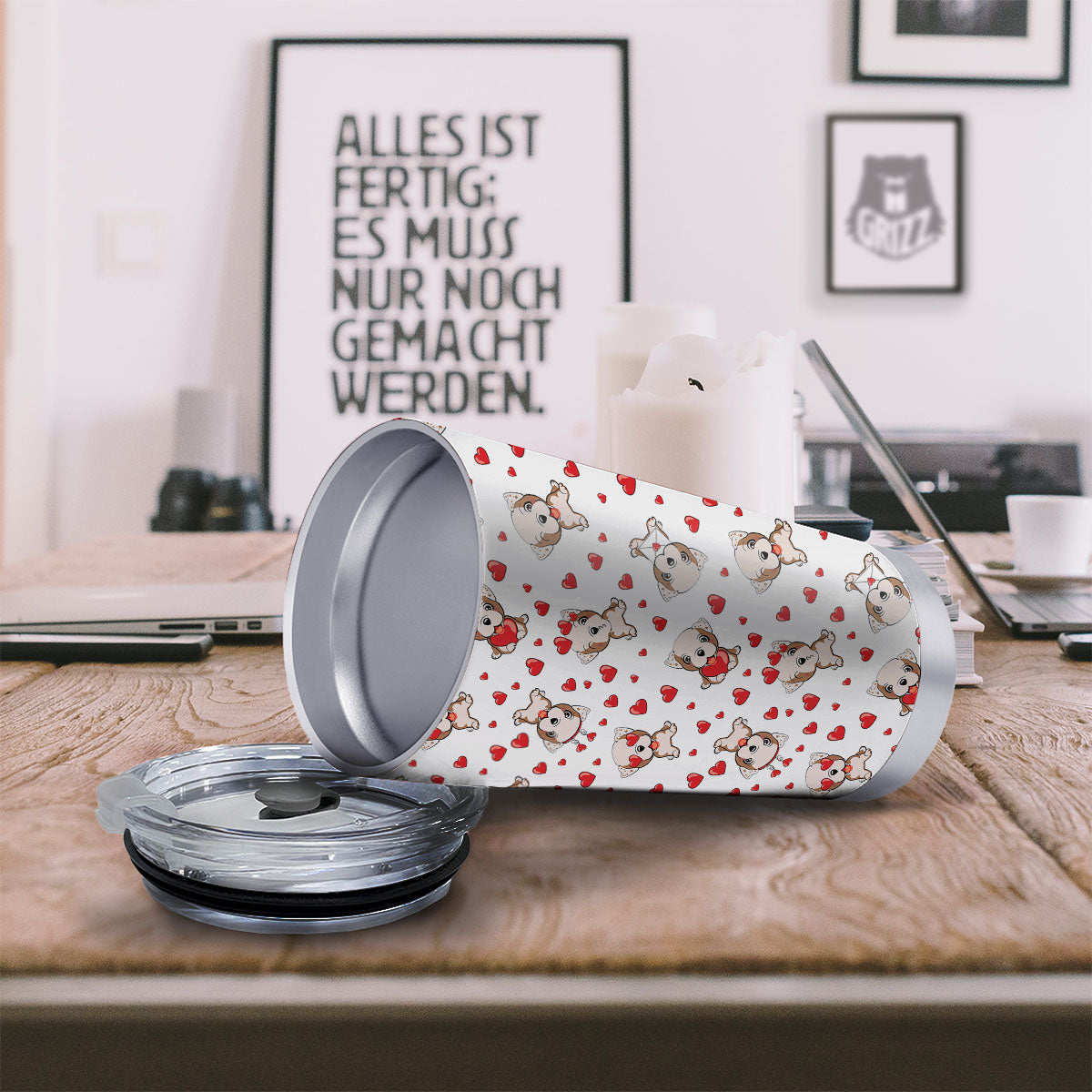 English Bulldog Lovely Print Pattern Tumbler-grizzshop