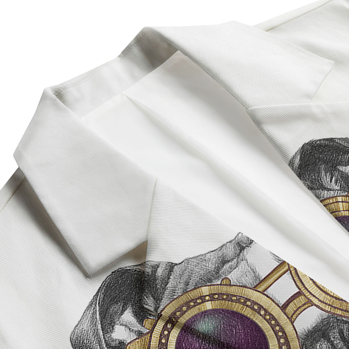 English Bulldog Wearing Glasses Print Men's Blazer-grizzshop