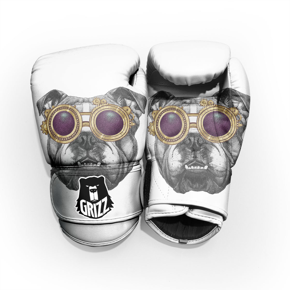 English Bulldog Wearing Glasses Print Pro Boxing Glove