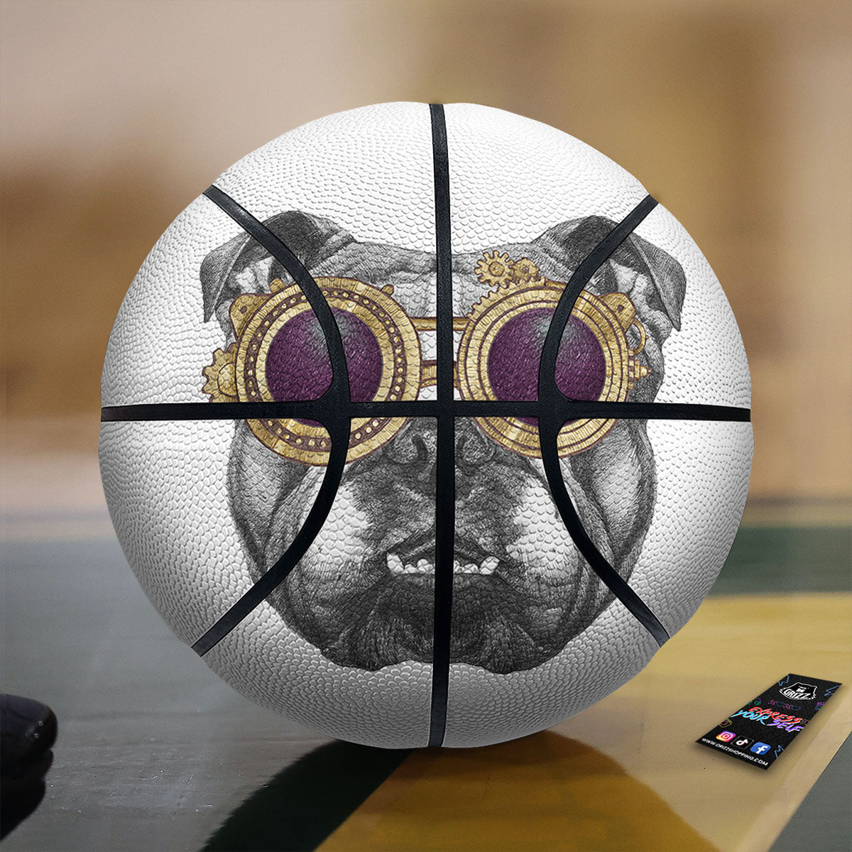 Fat Tuesday Zigzag Mardi Gras Print Basketball