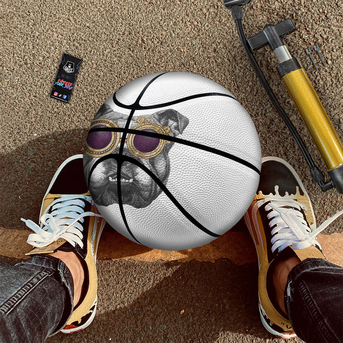 Fat Tuesday Zigzag Mardi Gras Print Basketball