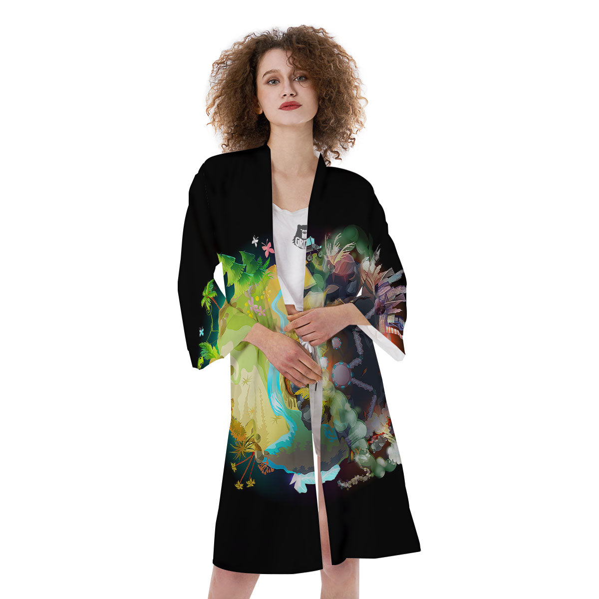 Environmental Destruction Print Kimono-grizzshop
