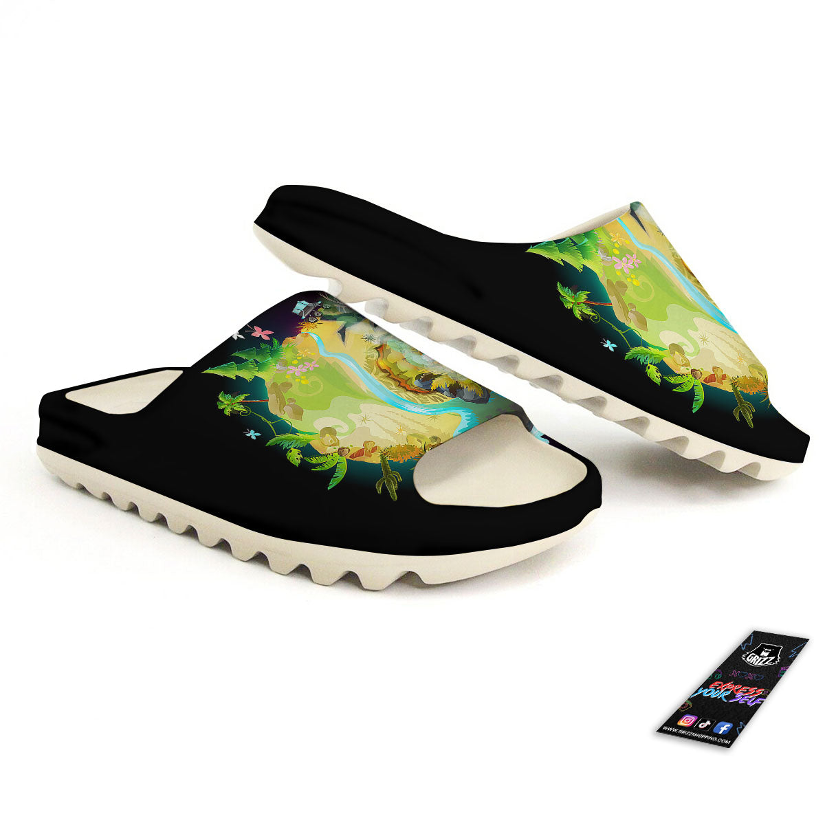 Environmental Destruction Print Sandals-grizzshop