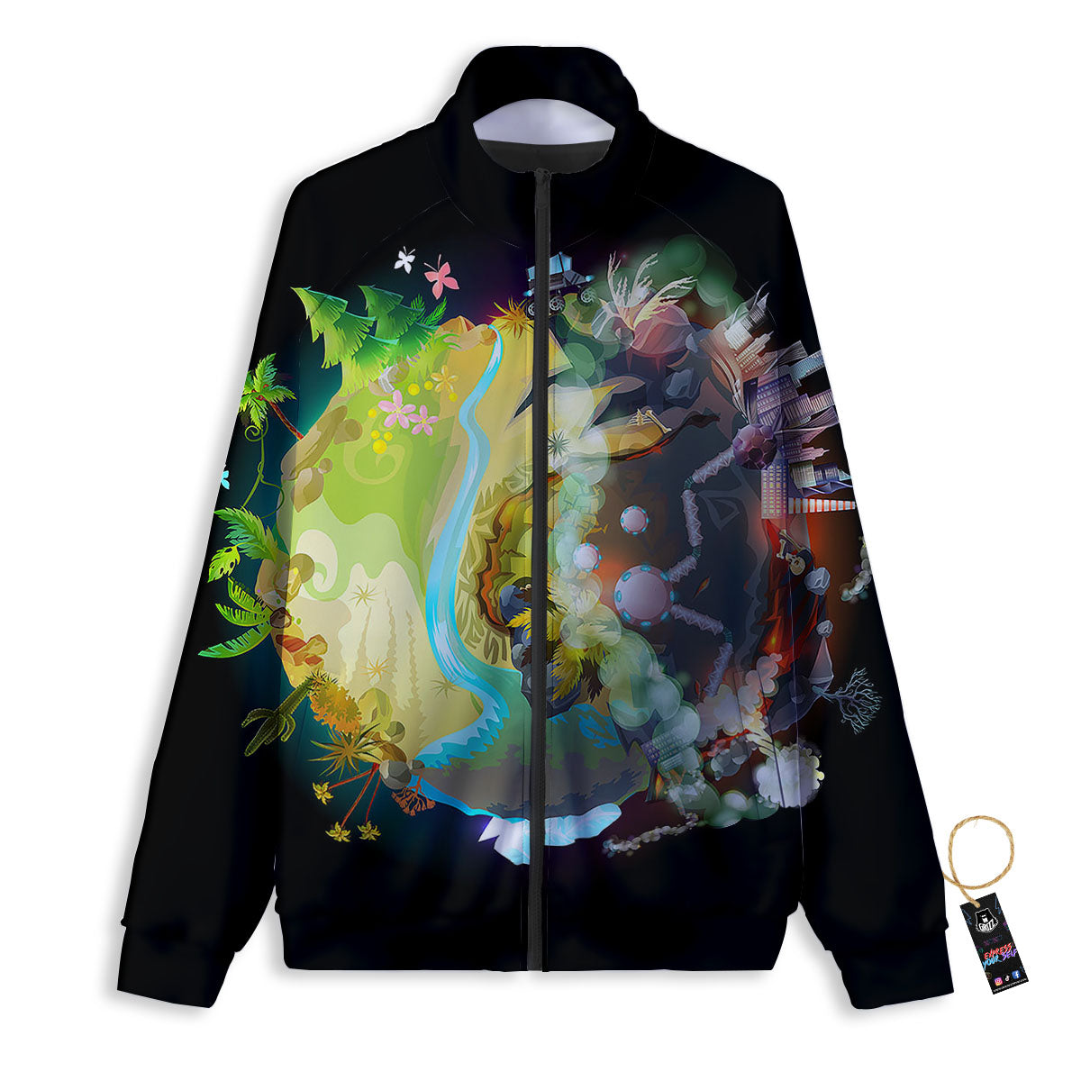 Environmental Destruction Print Track Jacket-grizzshop