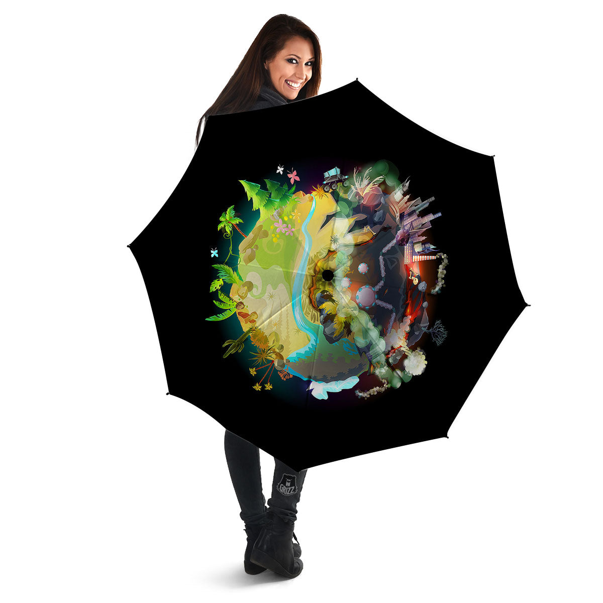 Environmental Destruction Print Umbrella-grizzshop