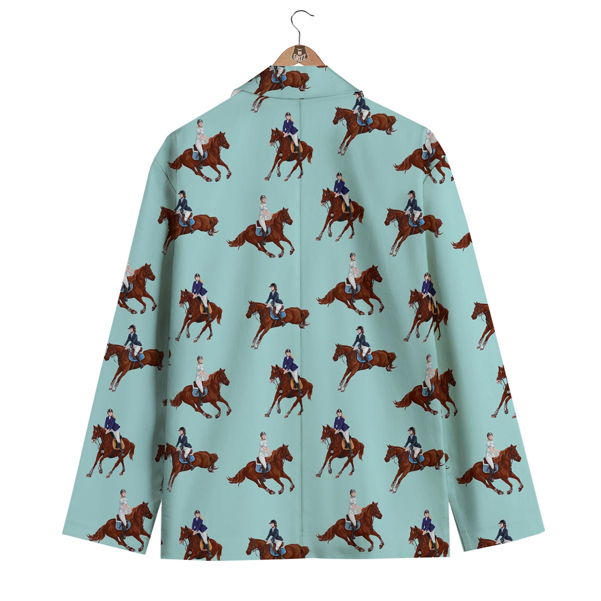 Equestrian Print Pattern Men's Blazer-grizzshop