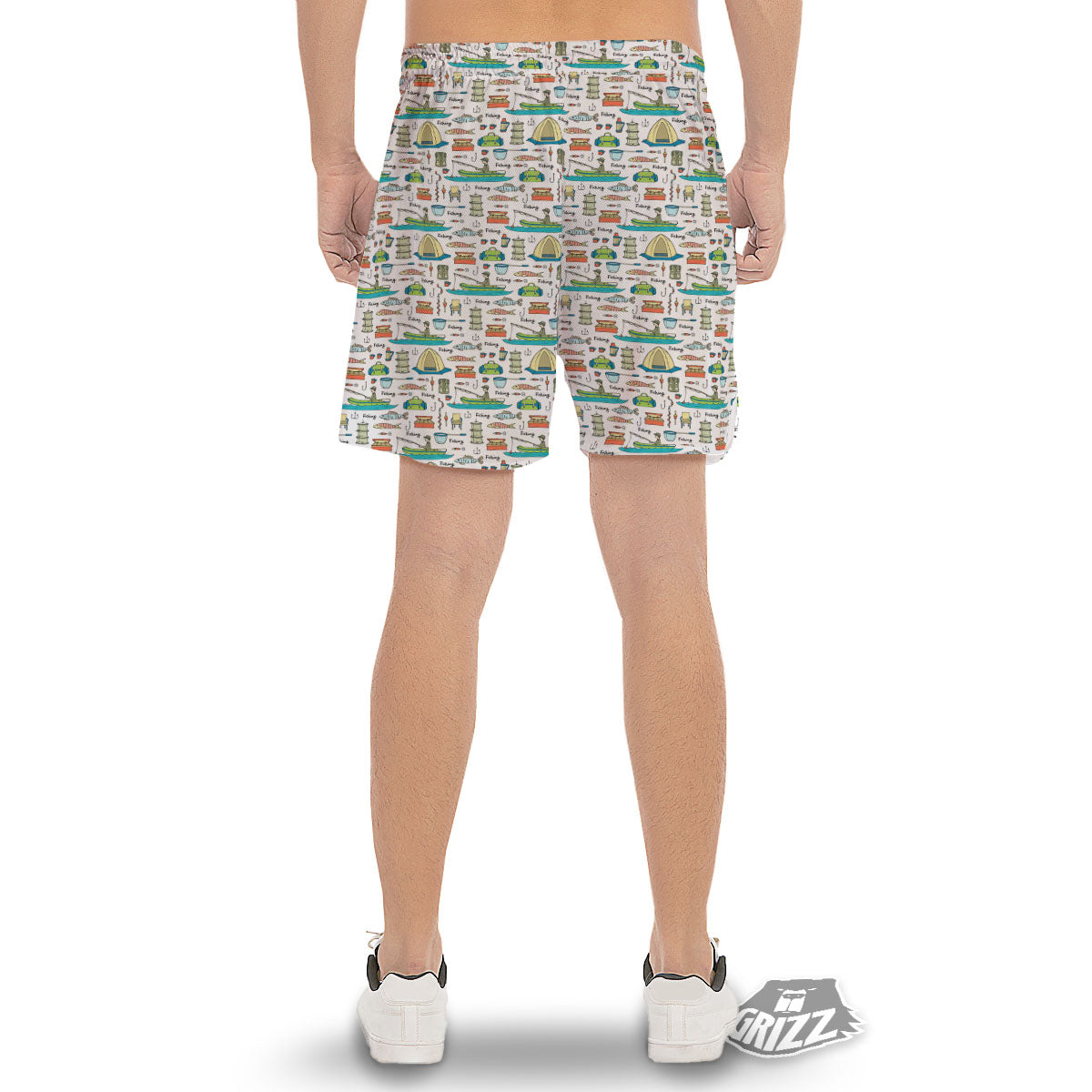 Equipment Fishing Print Pattern Men's Gym Shorts-grizzshop