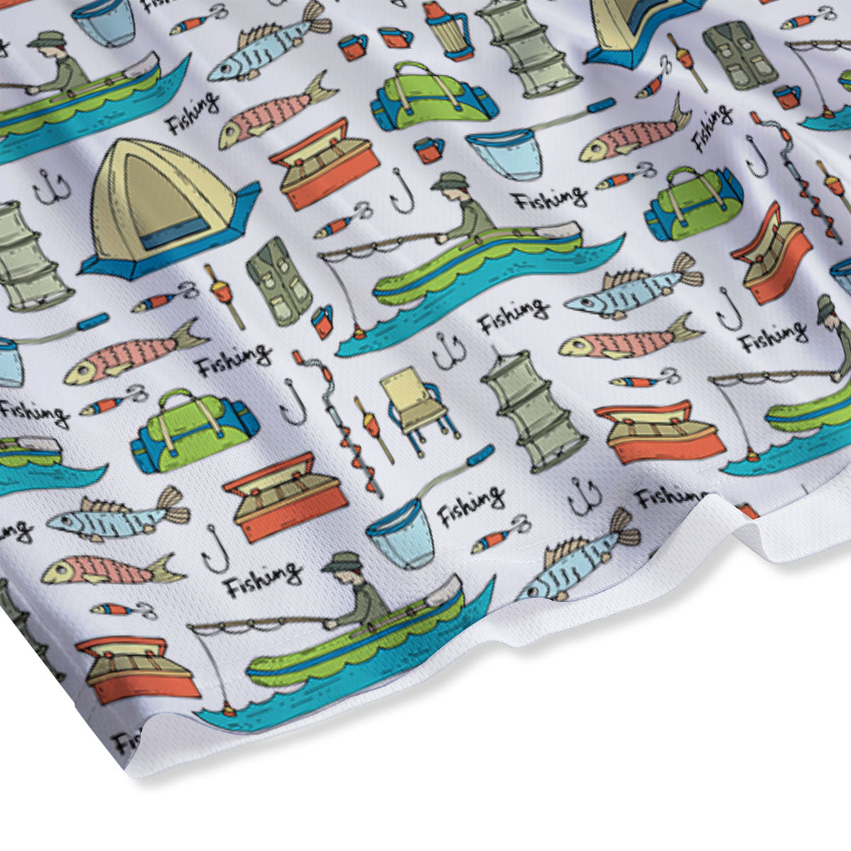 Equipment Fishing Print Pattern Mesh Shorts