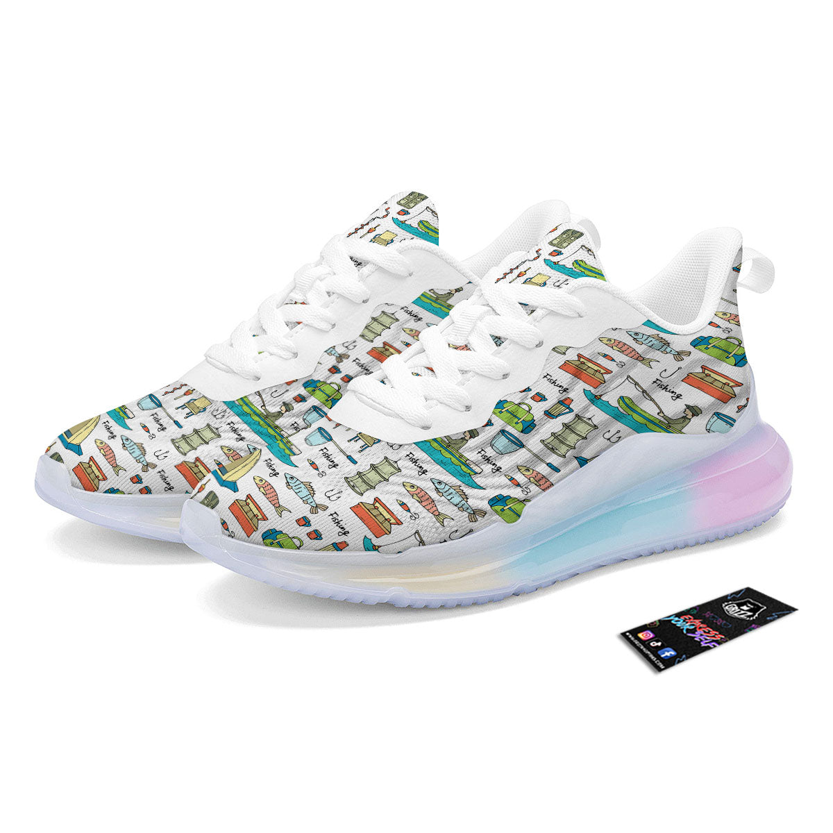 Equipment Fishing Print Pattern Running Sneakers-grizzshop