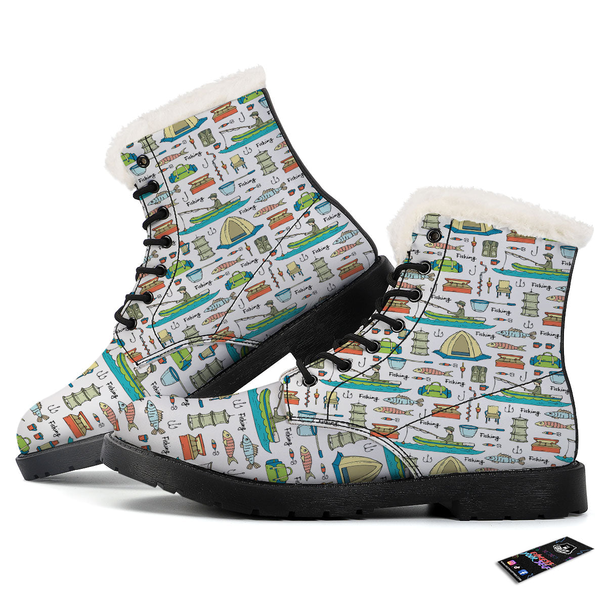 Equipment Fishing Print Pattern Winter Boots-grizzshop