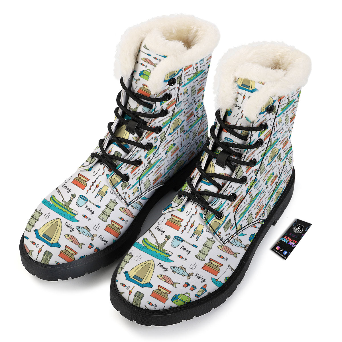 Equipment Fishing Print Pattern Winter Boots-grizzshop