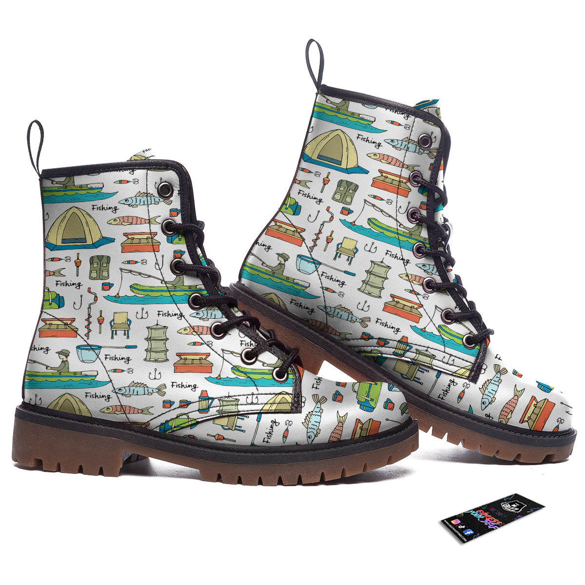 Equipment Fishing Print Pattern Work Boots-grizzshop