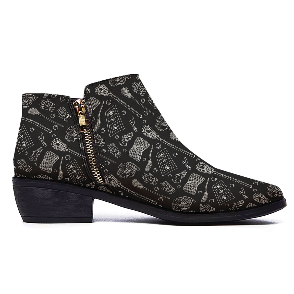 Equipment Lacrosse Print Pattern Ankle Boots-grizzshop