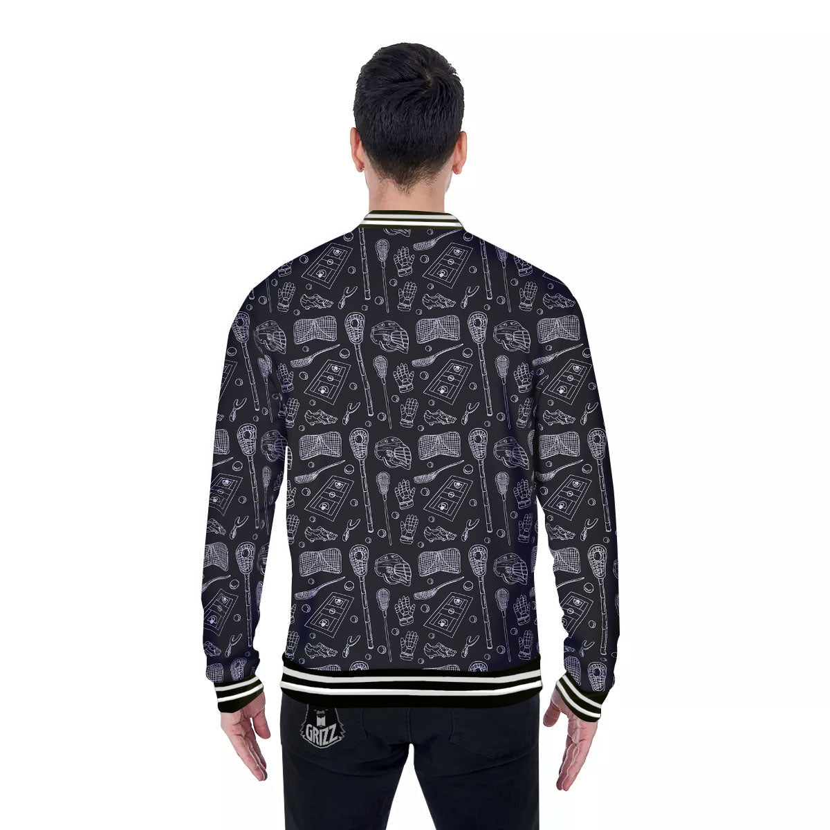 Equipment Lacrosse Print Pattern Baseball Jacket-grizzshop
