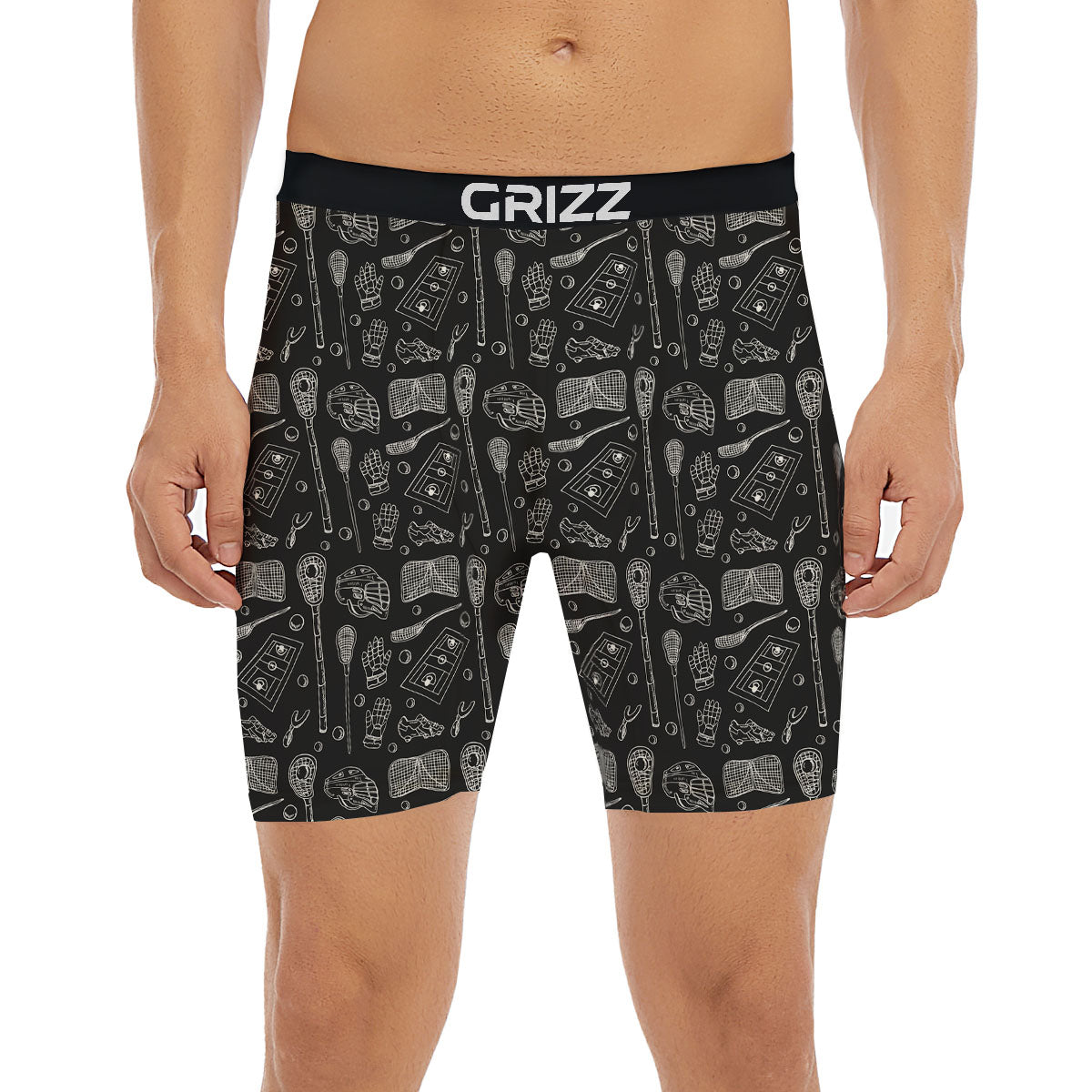 Equipment Lacrosse Print Pattern Boxer Briefs-grizzshop