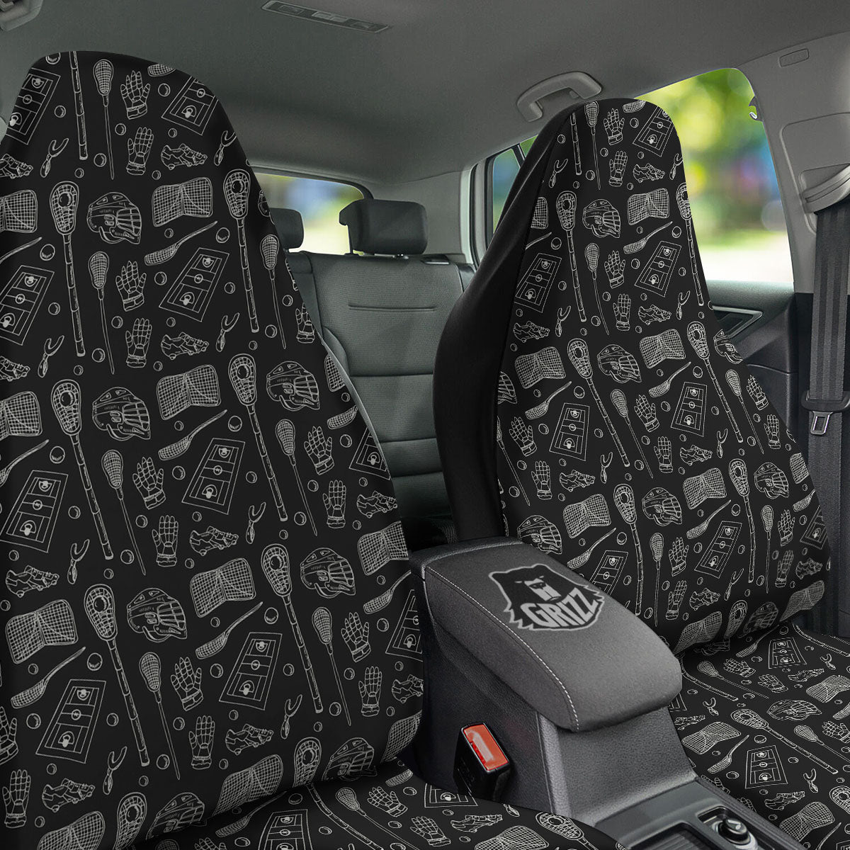 Equipment Lacrosse Print Pattern Car Seat Covers-grizzshop