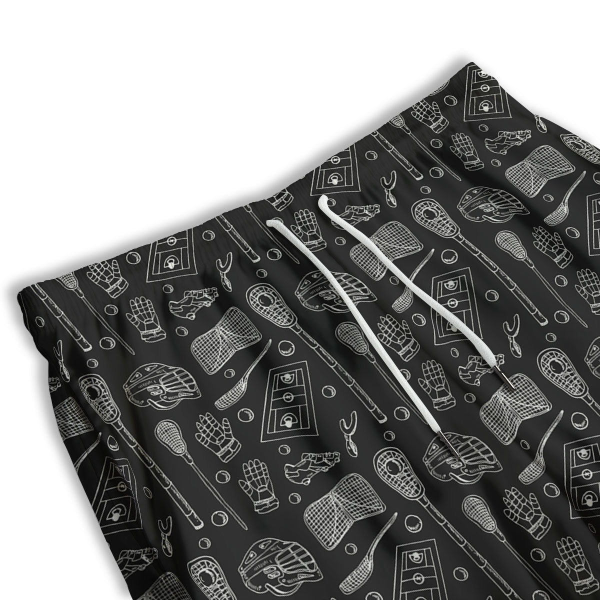 Equipment Lacrosse Print Pattern Men's Athletic Shorts