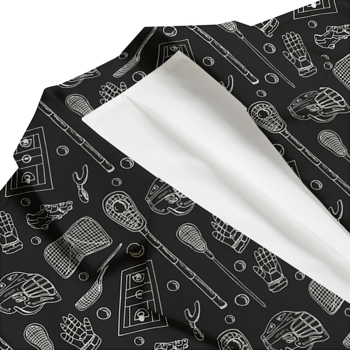 Equipment Lacrosse Print Pattern Men's Blazer-grizzshop