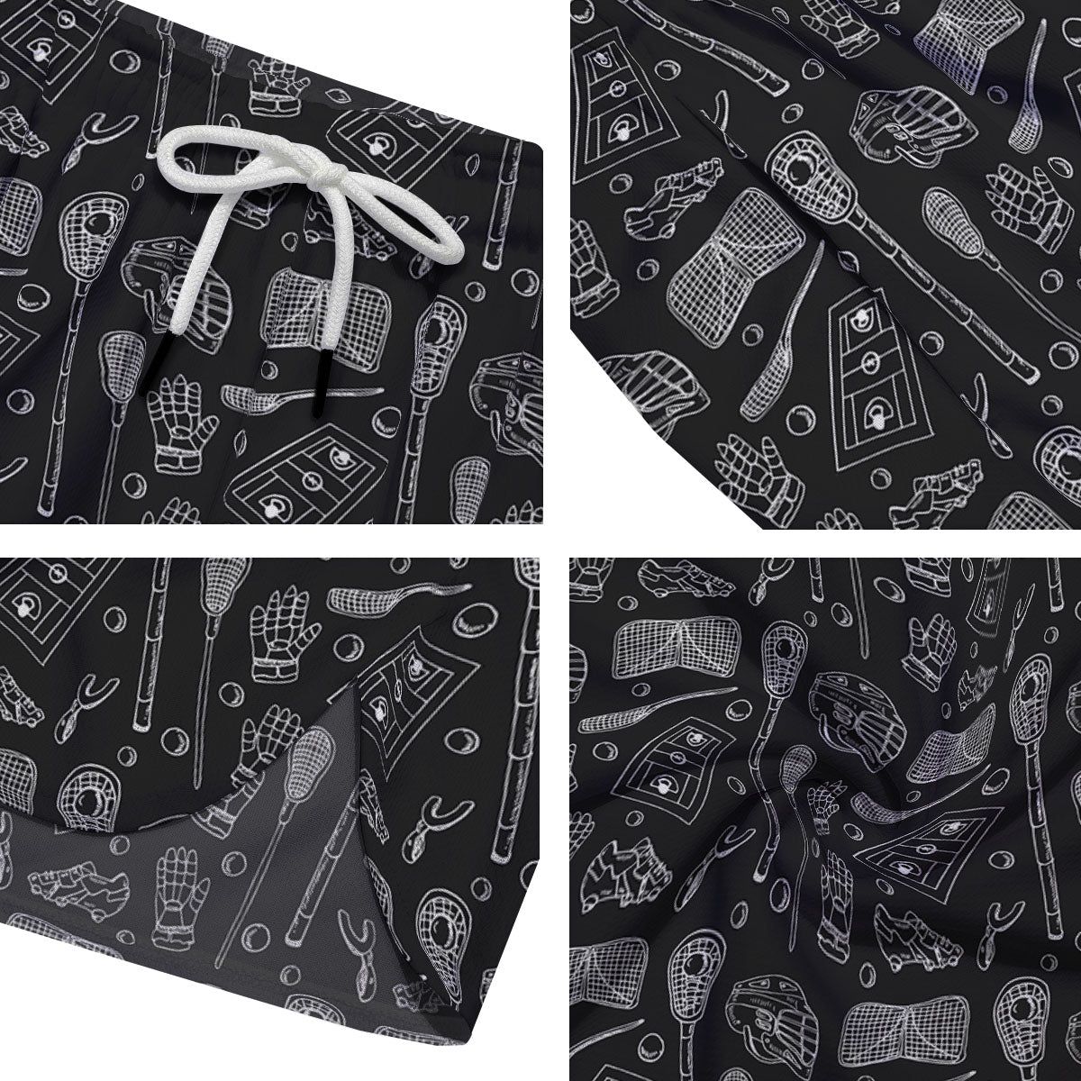 Equipment Lacrosse Print Pattern Men's Running Shorts-grizzshop