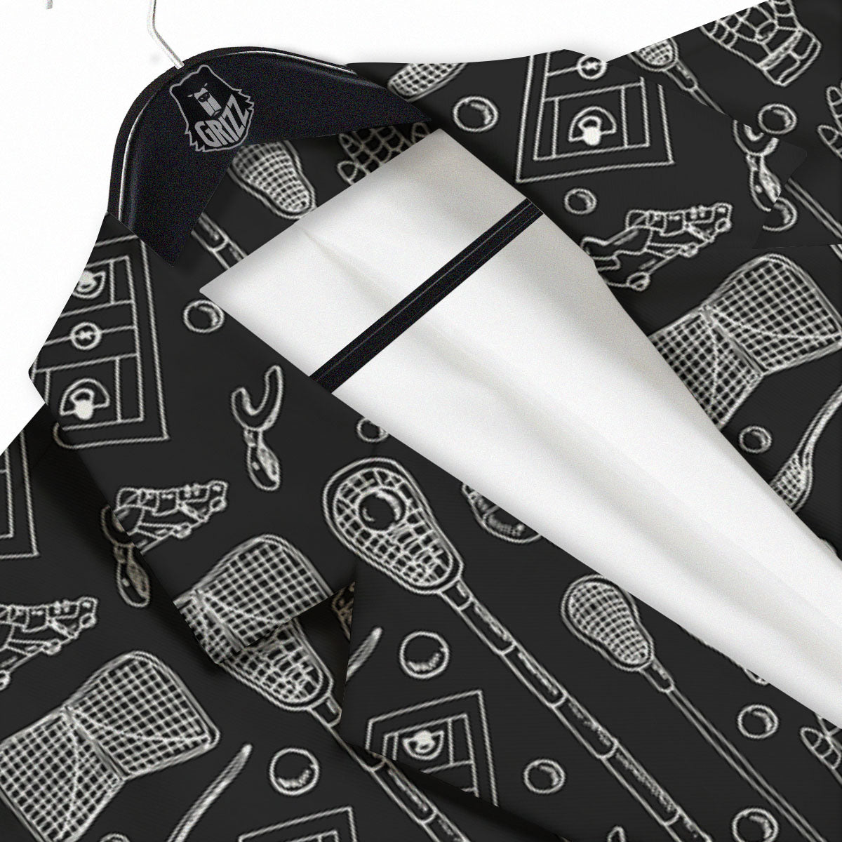 Equipment Lacrosse Print Pattern Men's Sport Coat-grizzshop