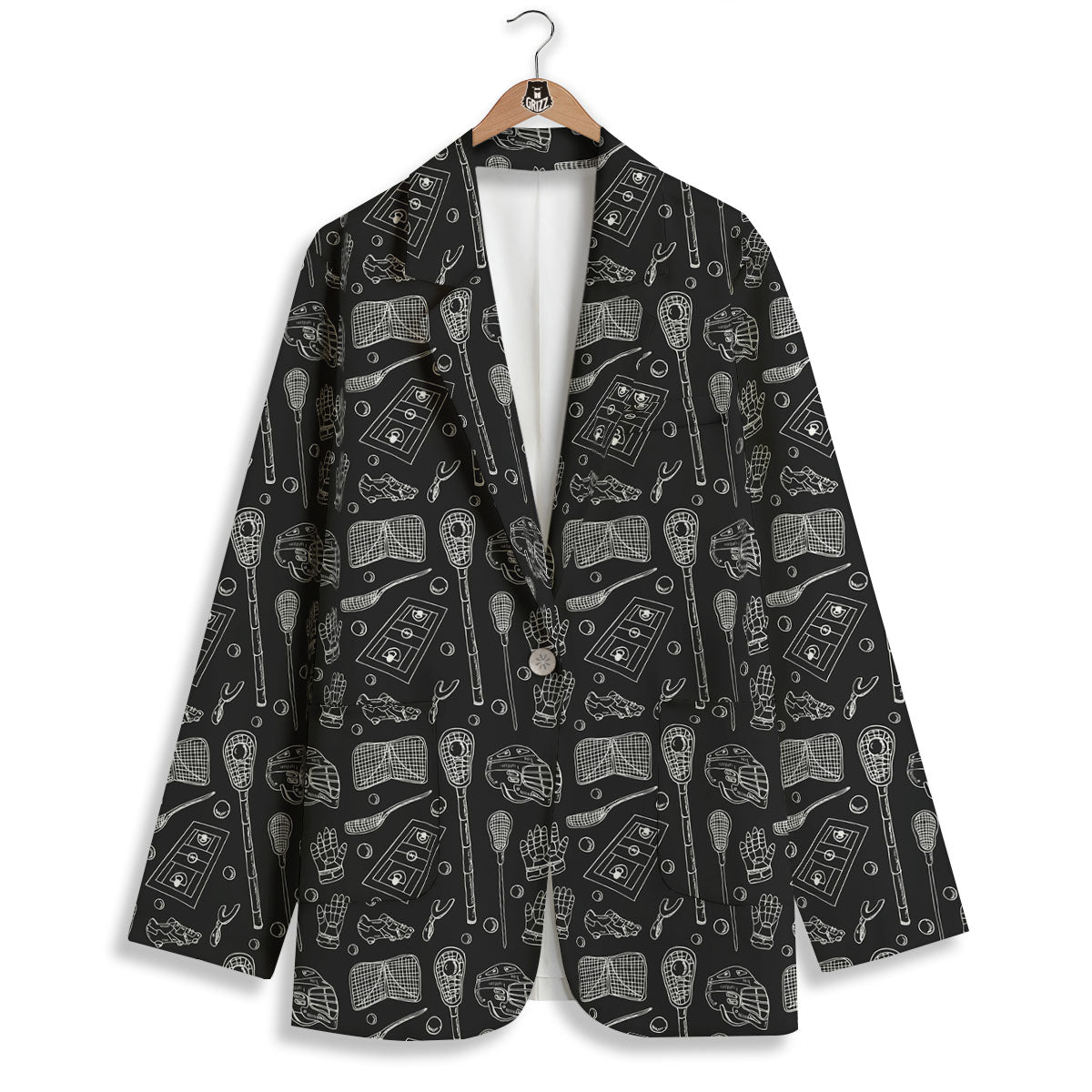 Equipment Lacrosse Print Pattern Women's Blazer-grizzshop